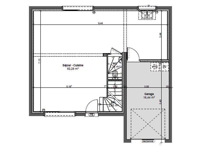 Maison T4 90m² PlanRDC