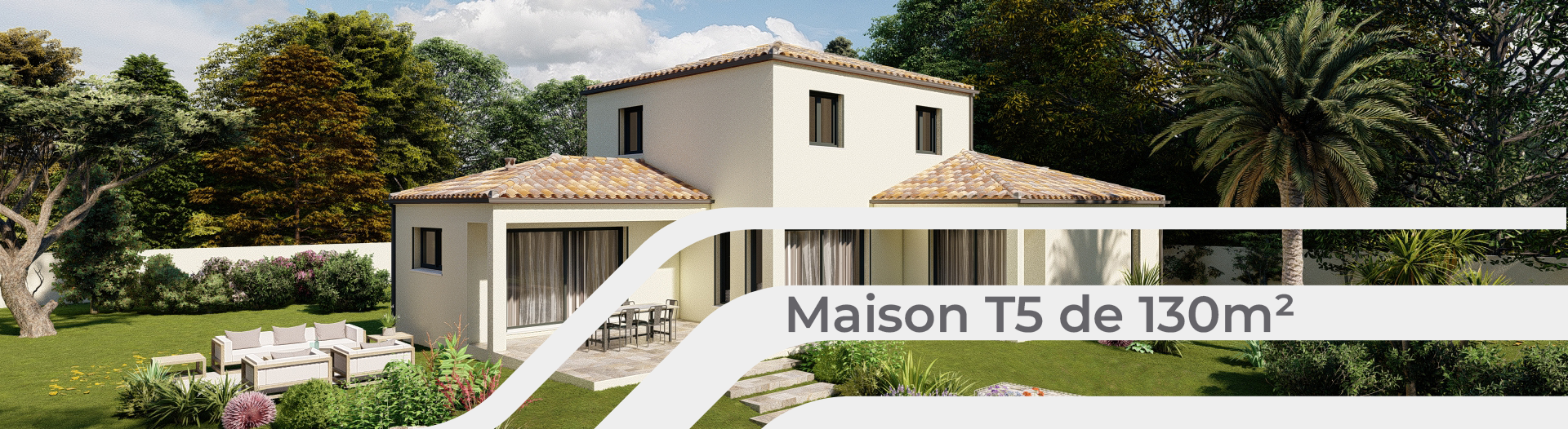 Modèle Saturne - Maison T5 en L de 130m²